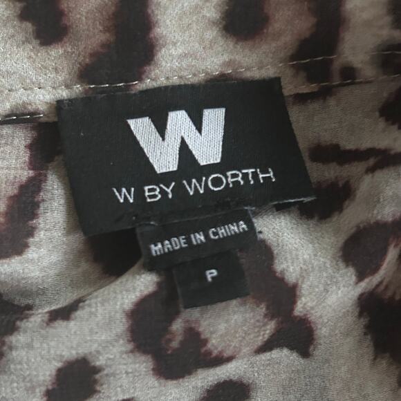 W by Worth Cheetah Animal Print V-Neck Tunic Blouse Womens Size Small - Picture 7 of 7